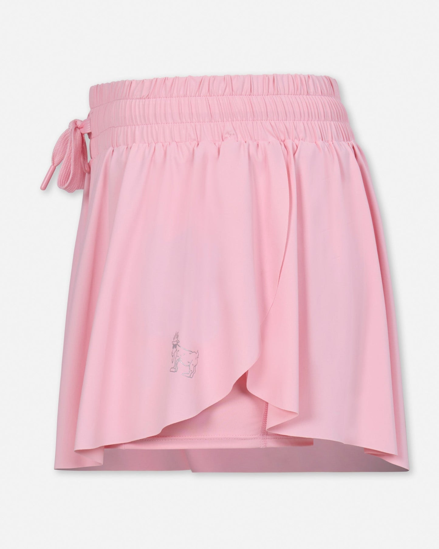 Side-view of women's pink butterfly shorts#color_pink